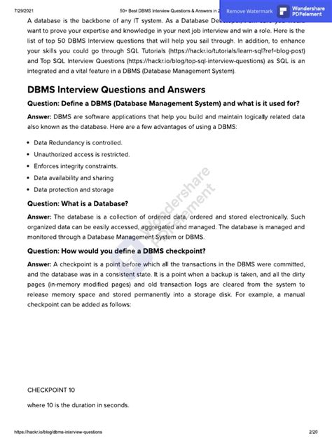 DBMS Technical Interview Questions 的图像结果
