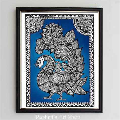 Buy Indian Peacock Pattern Art Print Kalamkari Art Print Home Online in ...