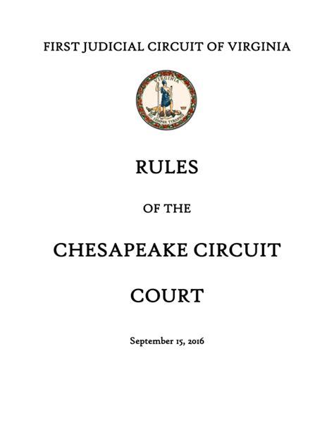 Rules of the Chesapeake Circuit Court