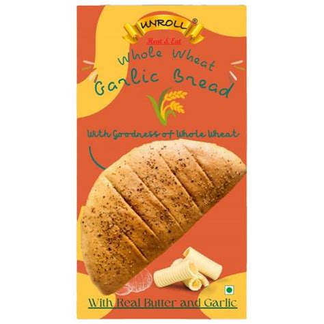 Buy UNROLL Whole Wheat Garlic Bread - Heat & Eat Online at Best Price ...