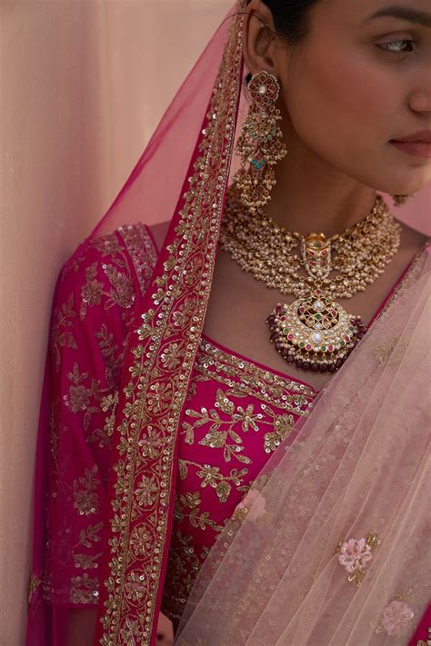 Rani Pink Double Dupatta Lehenga Set – angadsinghofficial.com