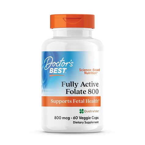 Buy Doctors Best Fully Active Folate 800 with Quatrefolic, Supports ...
