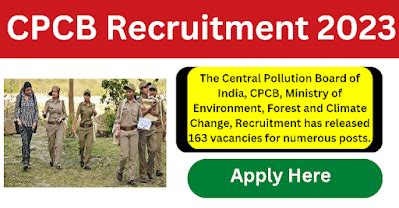 Central Pollution Control Board Recruitment - 163 Vacancies Apply ...