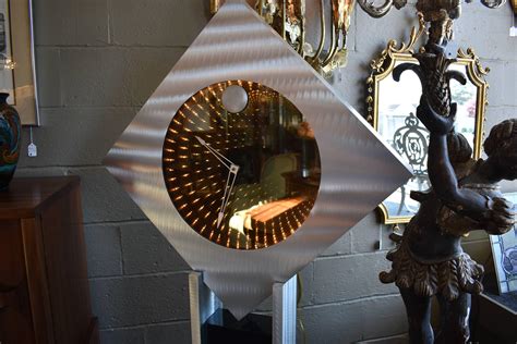 Contemporary Infinity Floor Clock in Brushed Aluminium For Sale at ...