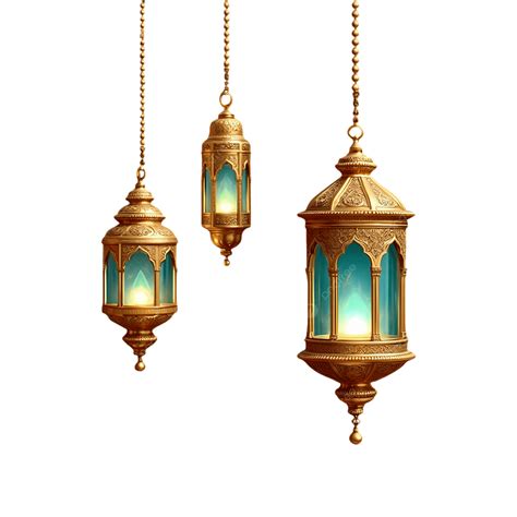 Ramadan Kareem Decoration With Golden Islamic Lamp Lanterns, Lanterns ...