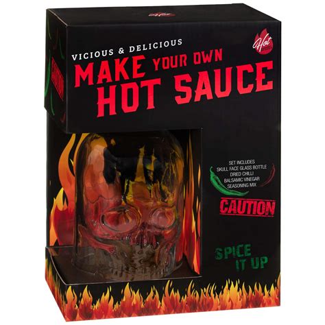 Buy Make Your Own Chilli Hot Sauce Kit Gift Set - Includes Skull Face ...