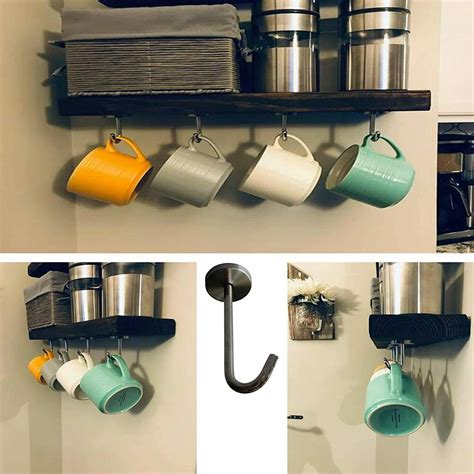 Strong Hooks Metal Under Shelf Mug Cup Cupboard Kitchen Organiser ...