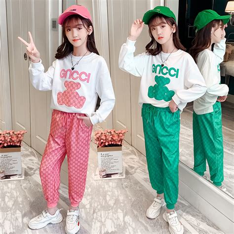 女童秋装套装2021新款韩版儿童洋气运动中大童网红秋季时髦两件套_琪琪贝XLS643--&A010 - 货捕头
