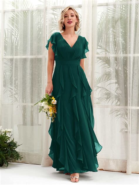 Emerald Green Chiffon Bridesmaid Dresses