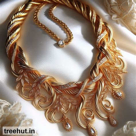 Twisted Necklace, Gold Necklace Design Ideas, Gold Jewelry Design Ideas