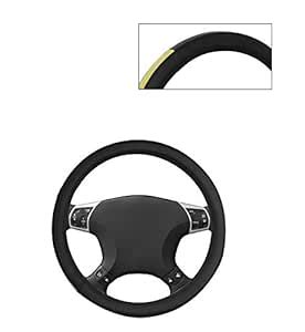 Autofurnish (AFSC-719 Yellow Black) Leatherite Car Steering Cover ...