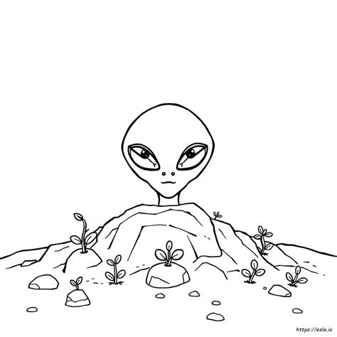 Alien Head Coloring Page 的图像结果