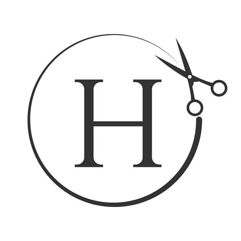 Salon and Hair Cutting Logo on Letter H Sign. Scissors Icon with Logotype Concept 19516283 ...