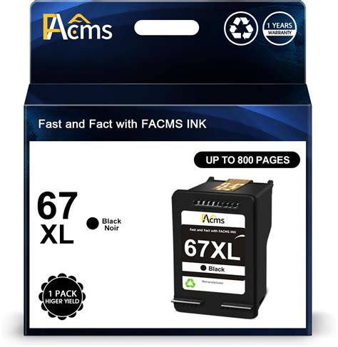 Amazon.com: 67XL Black Ink Cartridges Replacement for HP 67XL 67 XL ...