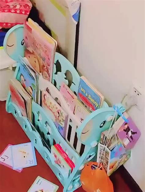 曼龙儿童书架绘本架宝宝玩具收纳架子幼儿园储物柜二合一婴儿书架_虎窝淘
