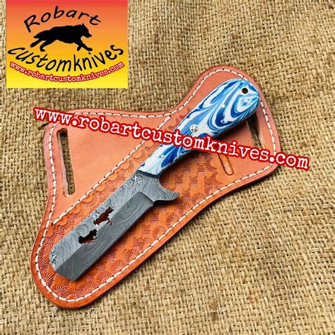 Custom Handmade Damascus Steel Bull Cutter Knife – Robart Custom Knives