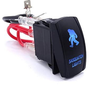 XJMOTO Universal Rocker Toggle Switch Sasquatch Blue Light 5Pin 20A 12V ...