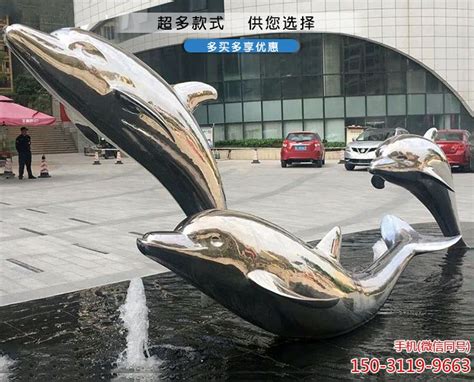 不锈钢海豚雕塑案例-旭枫雕塑