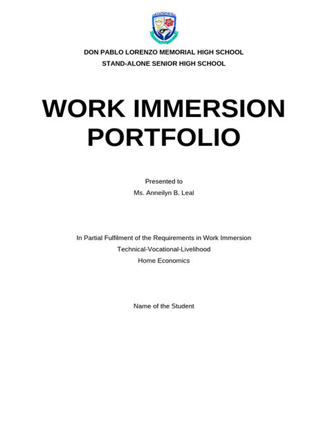 Work Immersion Portfolio Example 的图像结果