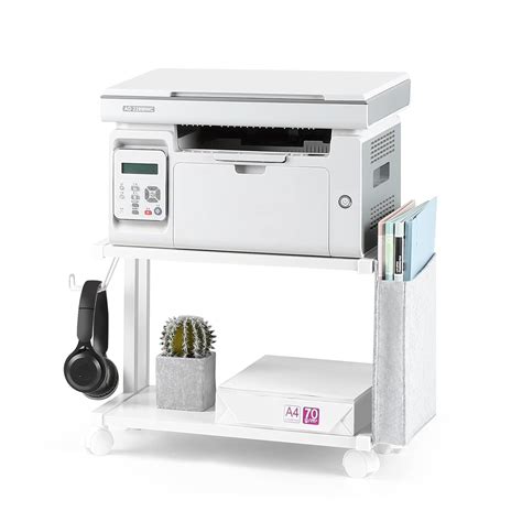 Printer Stand with Storage Bag Under Desk Printer Table with Wheels 2 ...