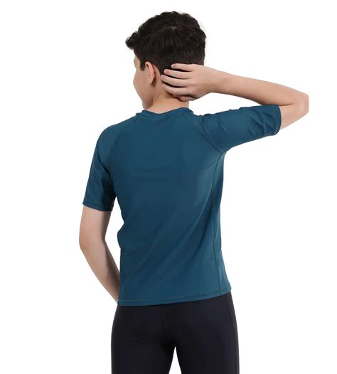 Buy Speedo Short Sleeve Suntop Fedred-Dark-Teal Swimactive Online ...