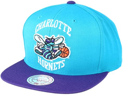 Charlotte Hornets XL Logo 2 Tone Teal/Purple Snapback - Mitchell & Ness ...