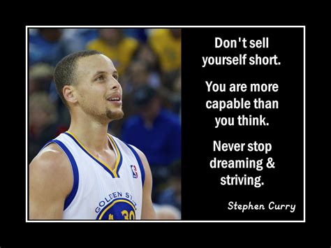Motivational Stephen Curry 'Don't sell yourself short' Basketball Quote ...