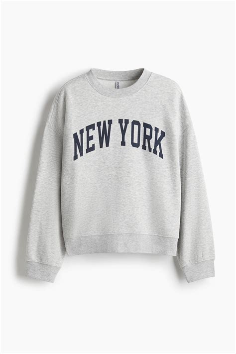 Oversized sweatshirt - Light grey/New York - Ladies | H&M IN