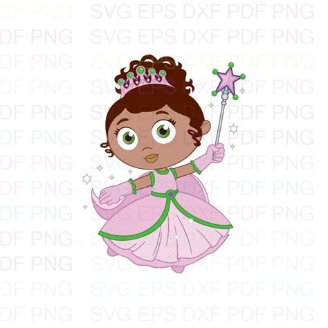 Princess_pea_super_why Svg Dxf Eps Pdf Png, Cricut, Cutting File ...