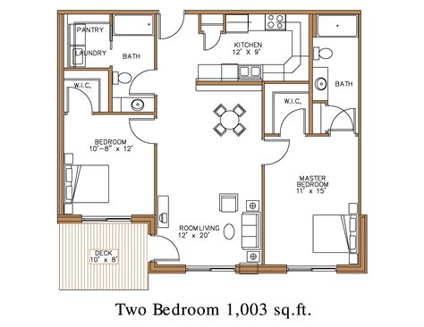 Floor Plan 2 Bedroom Apartment Design
