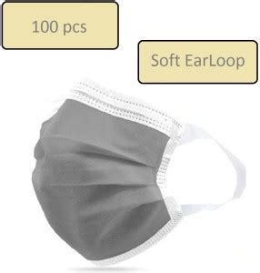 LARGAVIDA 3 Ply Grey coloured Disposable Face Mask Box (Pack of 100 ...