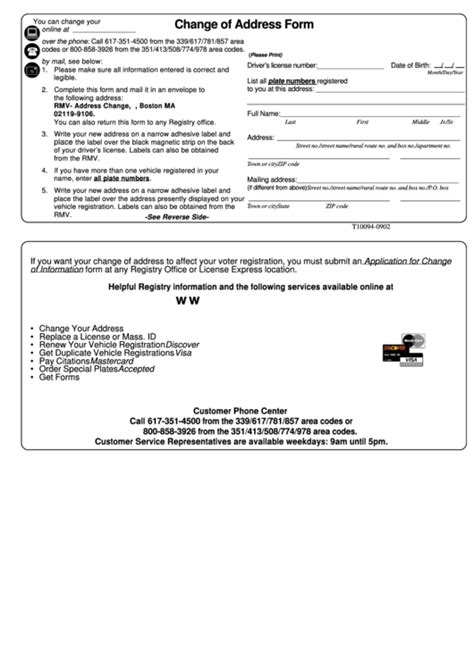 Image result for Change Address Form Printable