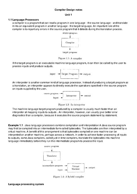 Unit 1 CD - Compiler Design Notes: Language Processors & Phases - Studocu