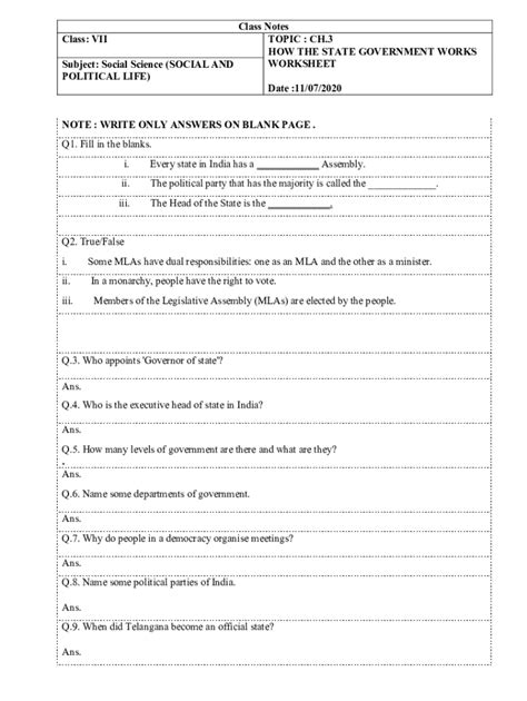 State Government Lesson Class 7 的图像结果