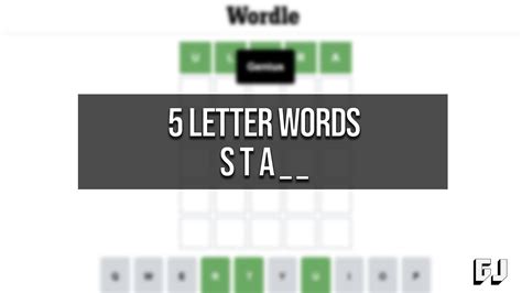 5 Letter Words Starting with STA - Wordle Guides | Gamer Journalist