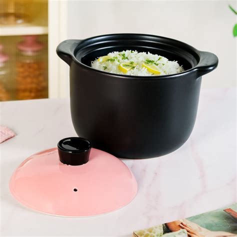 Flamora Big Ceramic Pot With Lid Pink Black 6000ml Online - Premium ...