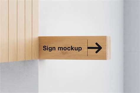 Free Wooden Wayfinding Sign Mockup PSD Set - Good Mockups