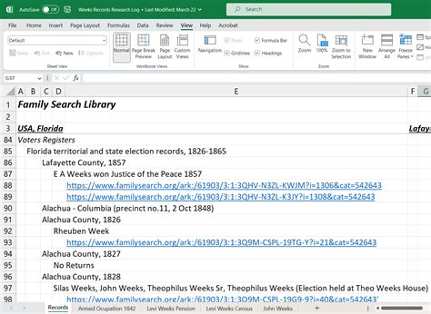 Using Excel for Genealoy Tracking 的图像结果