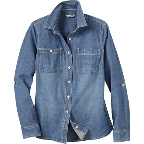 Women's CoolMax Chambray Shirt | Chambray shirt, Shirts, Chambray denim ...