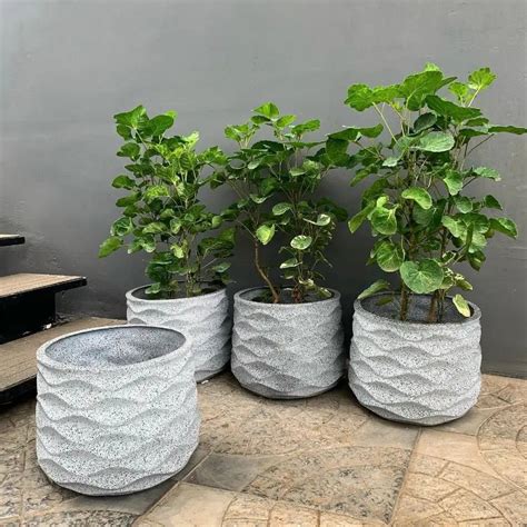 Living room planters- indoor flower pots ribbed wave style. – The Plant ...