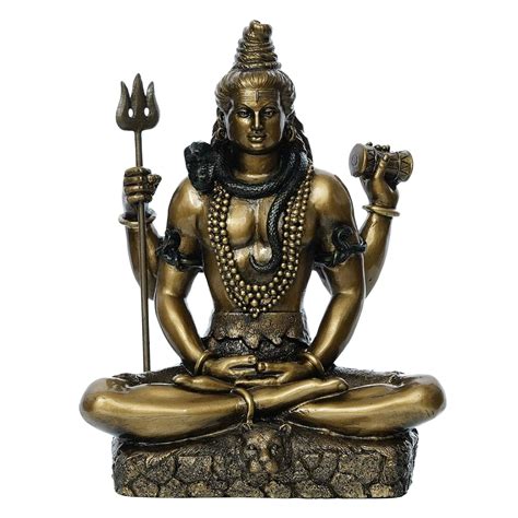 Webelkart Premium Marble Off- White Lord Shiva Idol (Off-White, 8.50 ...