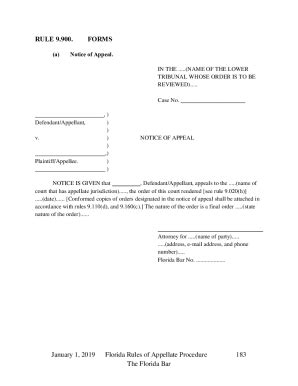 2019-2025 Form FL Notice of Appeal Fill Online, Printable, Fillable ...