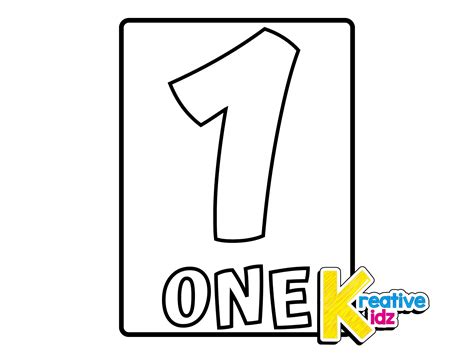 Number One Coloring Page