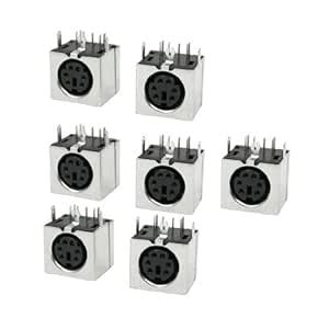 PRAV® Metal DIN 6 Pins Female S-Video PCB Mount Sockets Connectors 7 ...