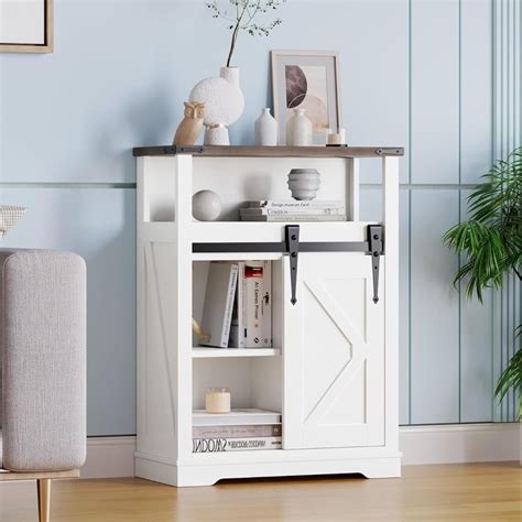 GAOMON Farmhouse Bathroom Storage Cabinet with Sliding Barn Door, Small ...