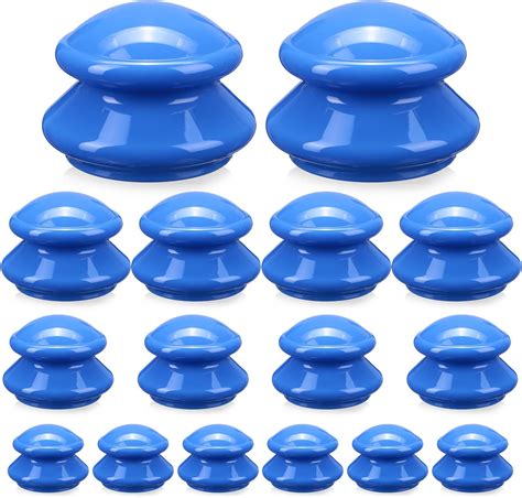 Amazon.com: Geiserailie 16 Pcs 4 Sizes Cupping Therapy Set Silicone Cupping Massage Cups ...