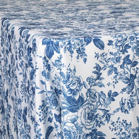 French Toile 90"x132" Rectangular Tablecloth - Blue - CV Linens™