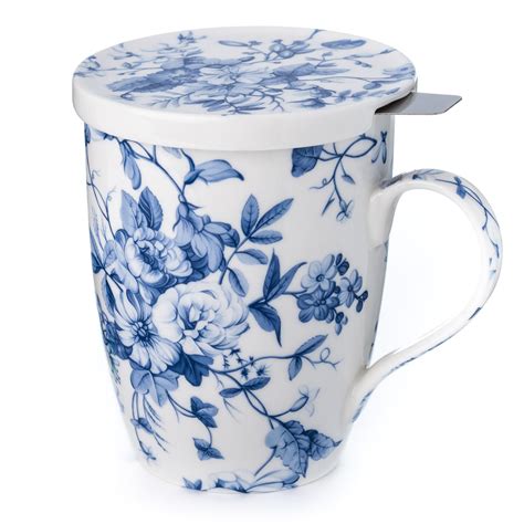 Buy McIntosh Always In Bloom Fine China (15 oz) Tea Mug with Infuser ...