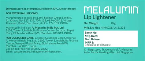 Buy MELALUMIN LIP LIGHTENER 10GM Online & Get Upto 60% OFF at PharmEasy