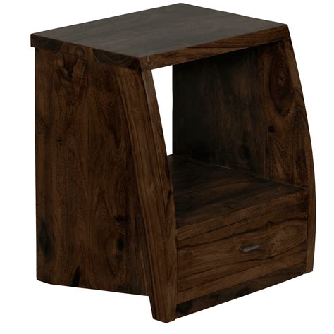 Solid Wood Slant Bedside with Drawer - Buy Bedside table in India ...